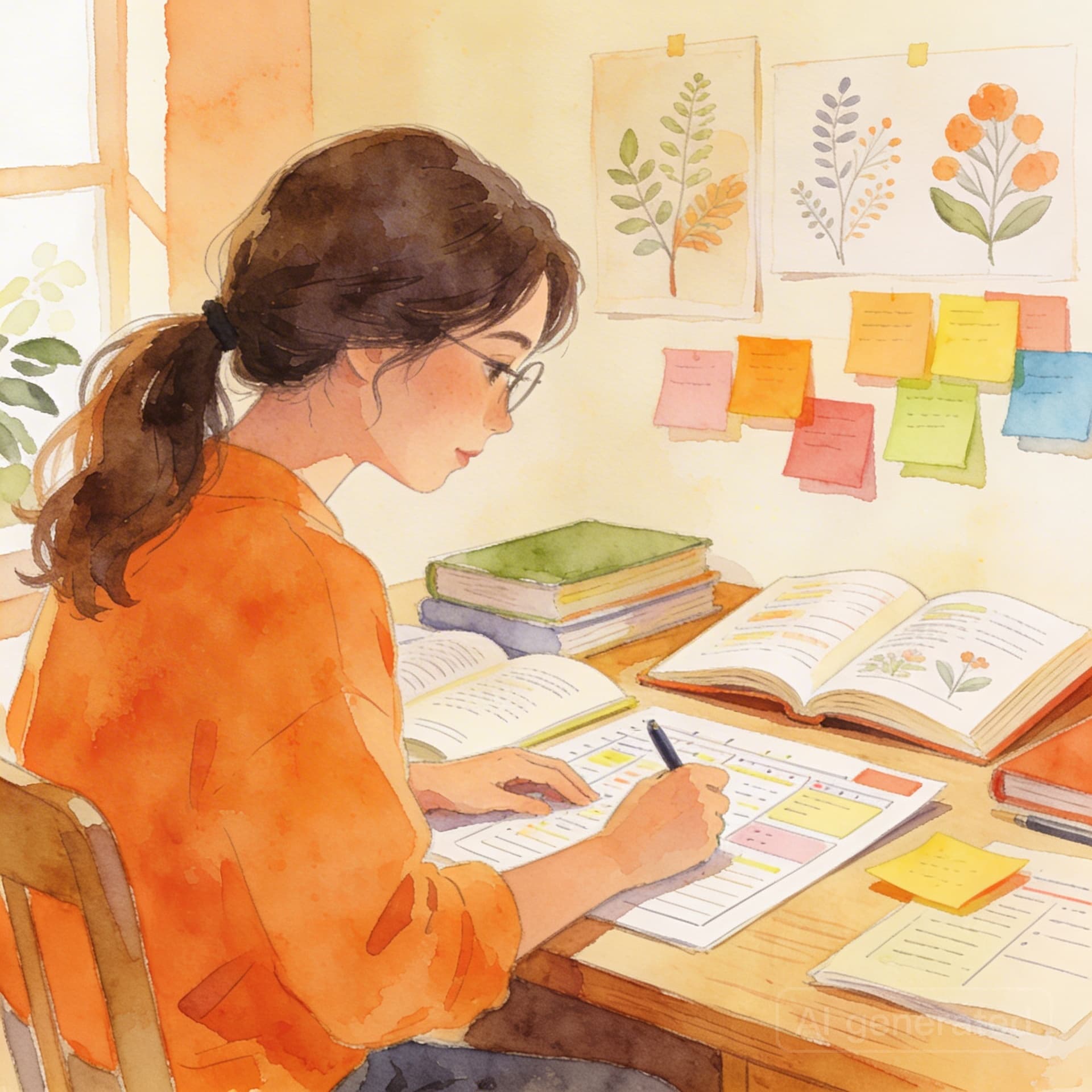 Curriculum specialist designing a learning concept at her desk