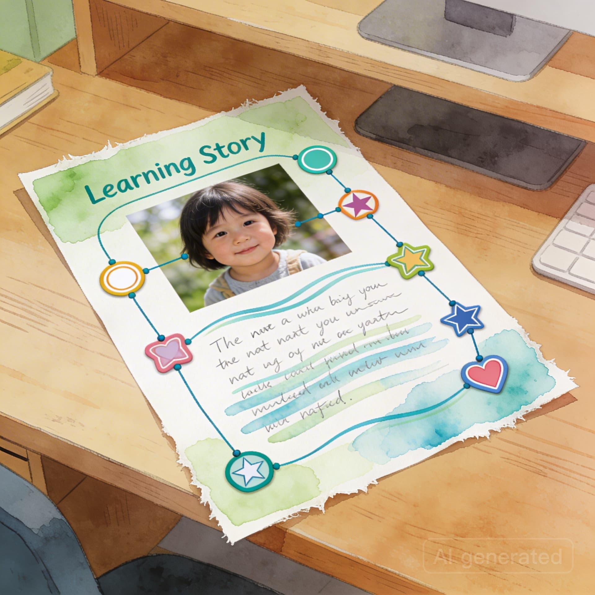 Learning story document with framework connections highlighted