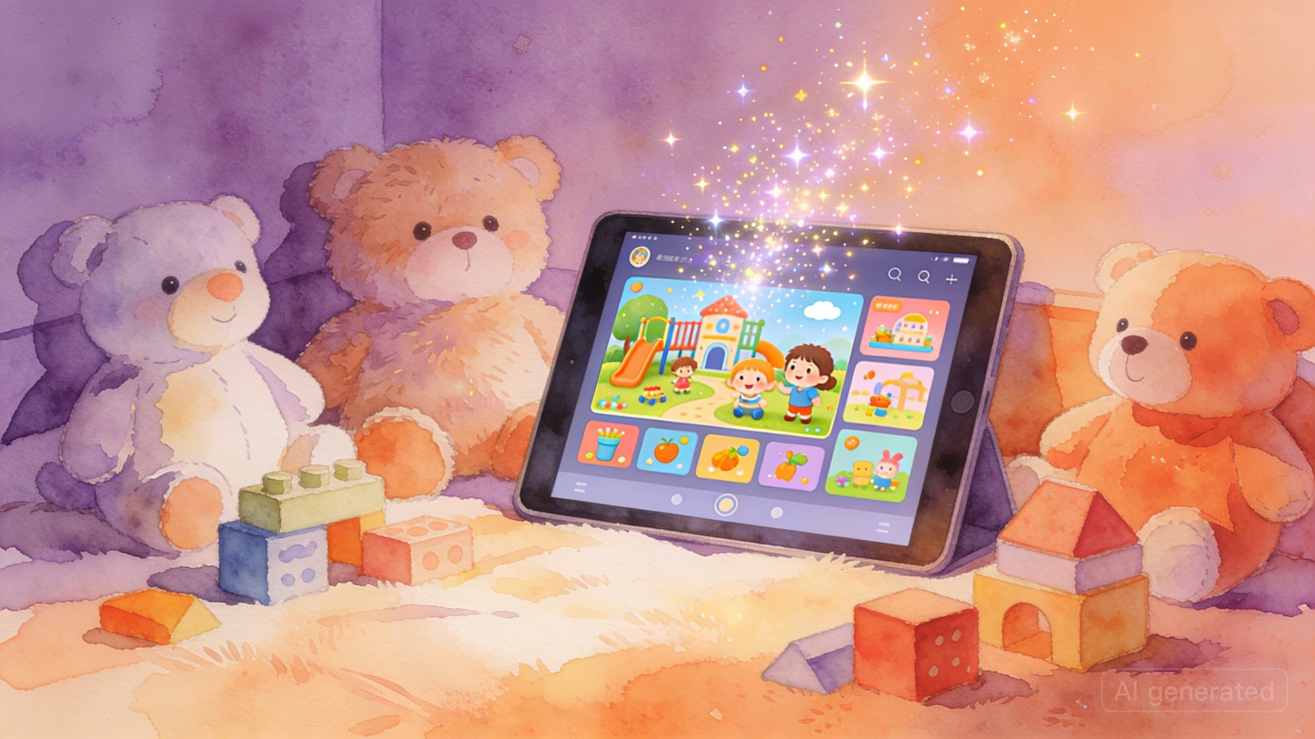 Child delighted by a personalised learning video on a tablet